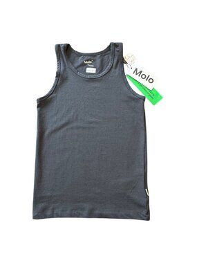 MOLO Jayden Tank Top Boys 9-10 134/140 Charcoal Gray Organic Cotton NWT NEW